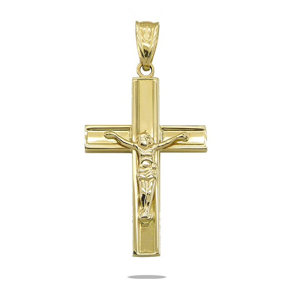 Colgante cruz con cristo 28x17MM. oro 18k