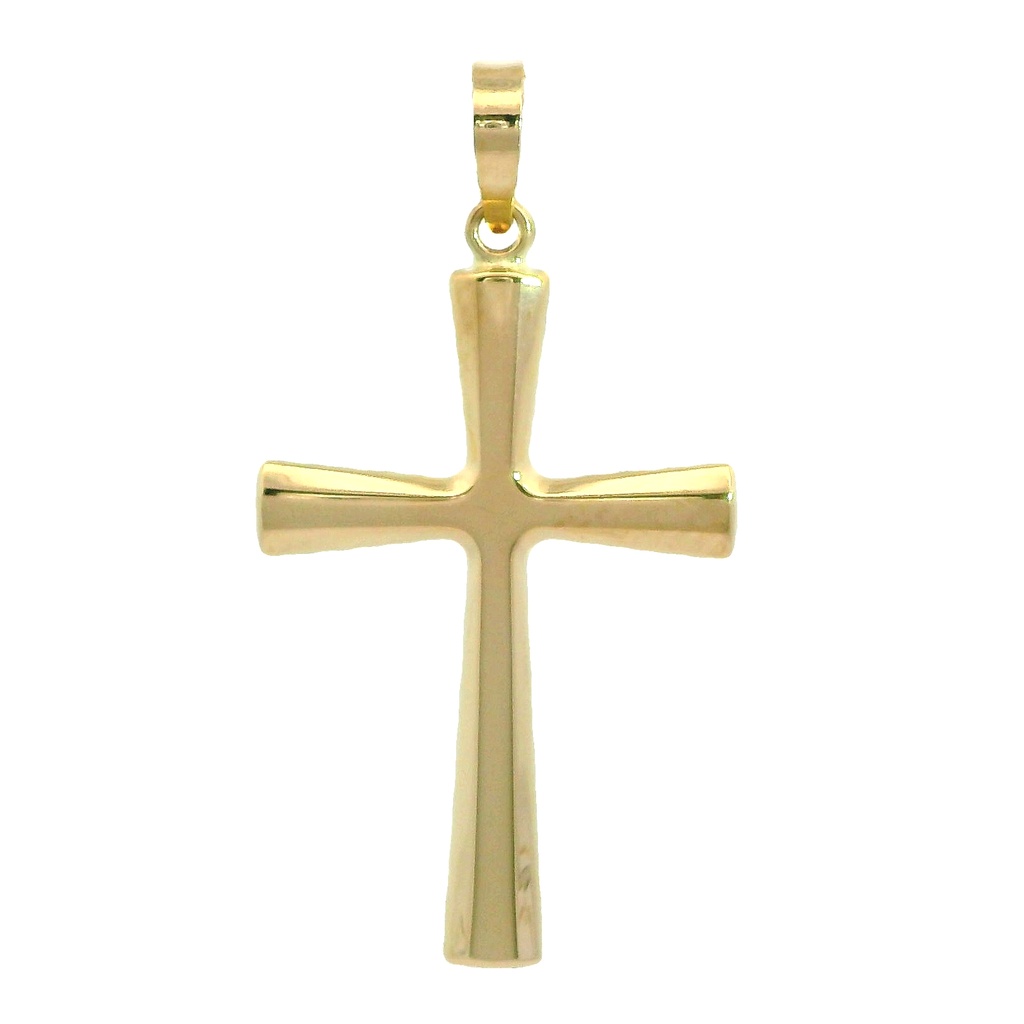 Colgante cruz lisa sin cristo de 31x19mm. oro 18k