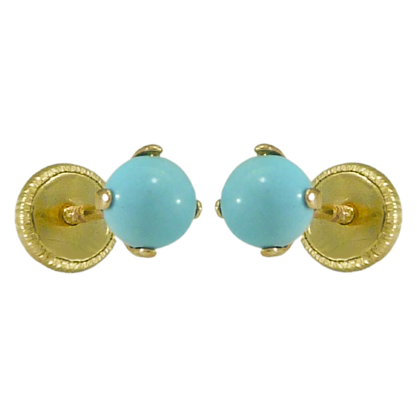 Pendientes color turquesa en oro de 18k