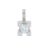 Colgante pequeño circonita 3x3MM. oro blanco 18k