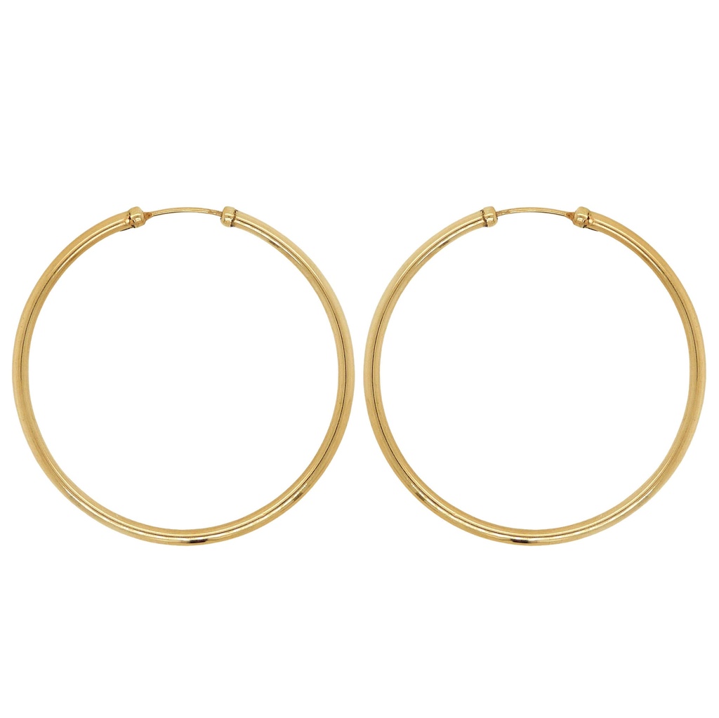 Pendientes aro de tubo de 45x2mm. en oro de 18k