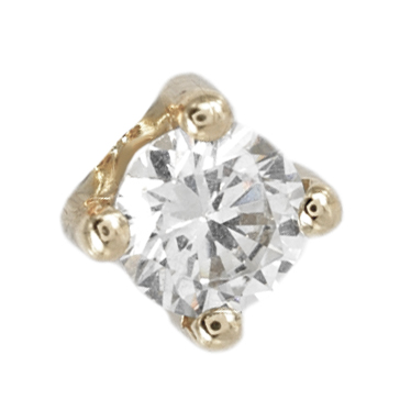 Colgante circonita con garras sin reasa 5mm. oro blanco 18k