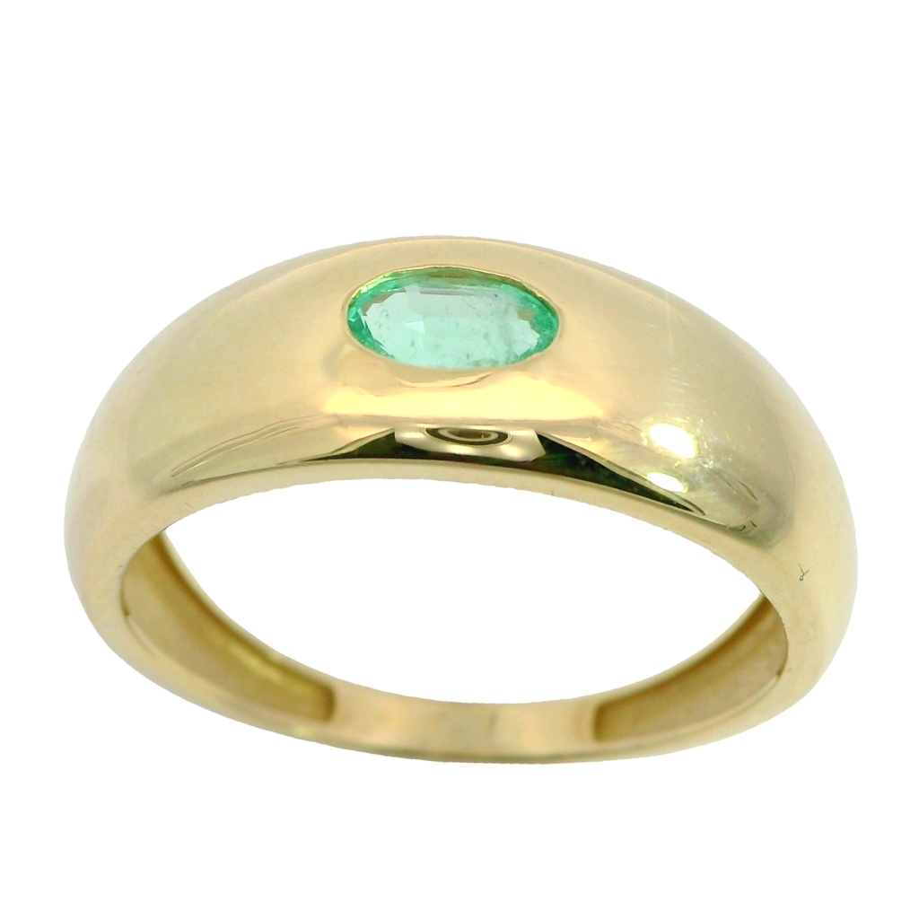 Anillo con esmeralda en oro de 18k