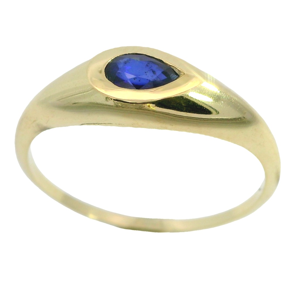 Anillo con zafiro de 5x3mm.en oro 18k