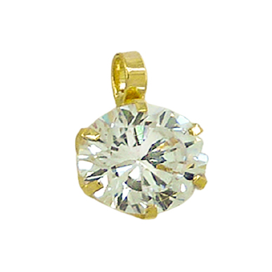Colgante circonita con garras y reasa 6MM. oro 18k