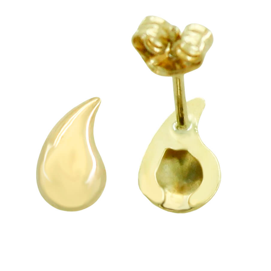 Pendientes gota 8x4MM. lisos oro 18k
