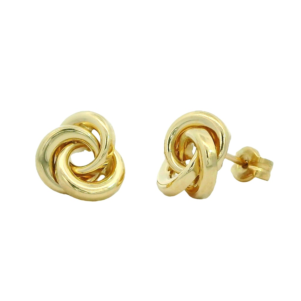 Pendientes aros entrelazados en oro de 18k