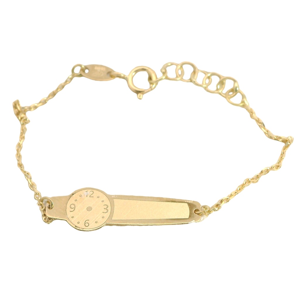 Pulsera esclava bebe tallada reloj oro 18k