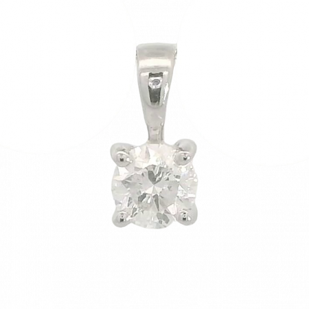 Colgante pequeño de diamante 3.5MM. oro blanco 18k