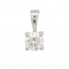 Colgante de diamante 5MM. oro blanco 18k