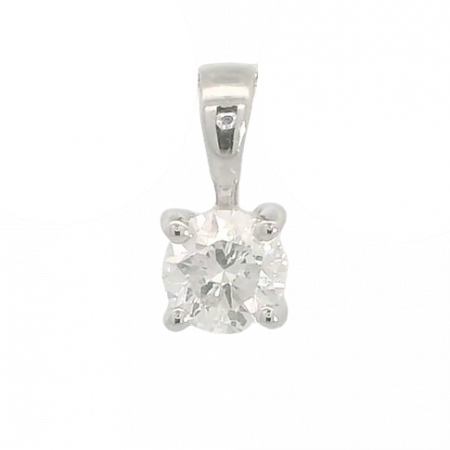 Colgante pequeño de diamante 3MM. oro blanco 18k