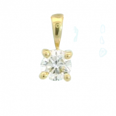 Colgante de diamante con garras 5MM. oro 18k
