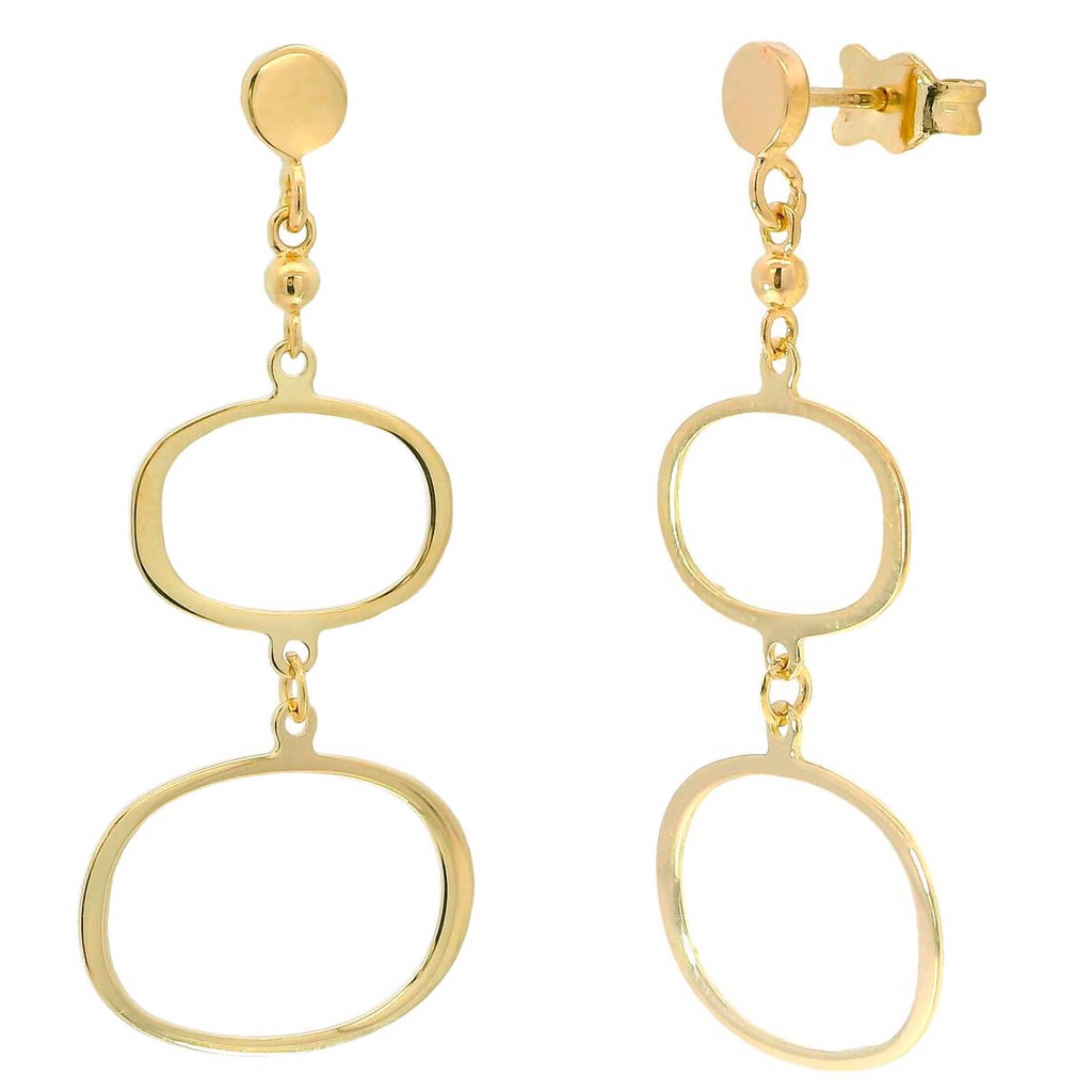 Pendientes doble aro oro 18k