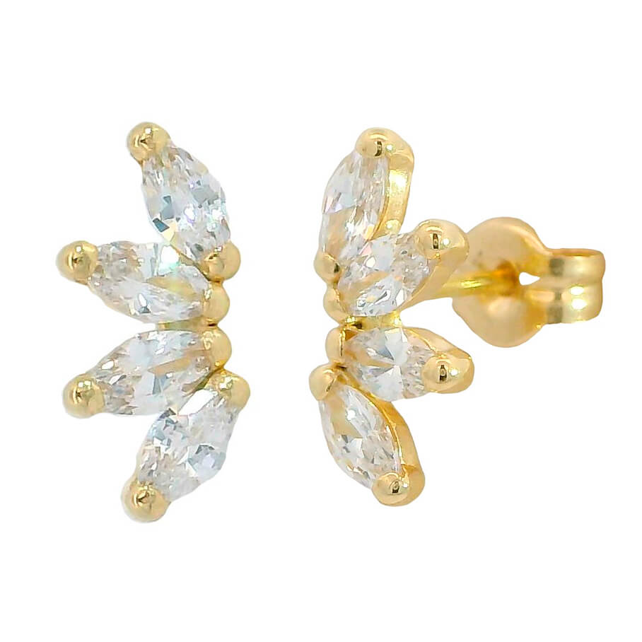 Pendientes con piedras lanzadera en oro de 18k
