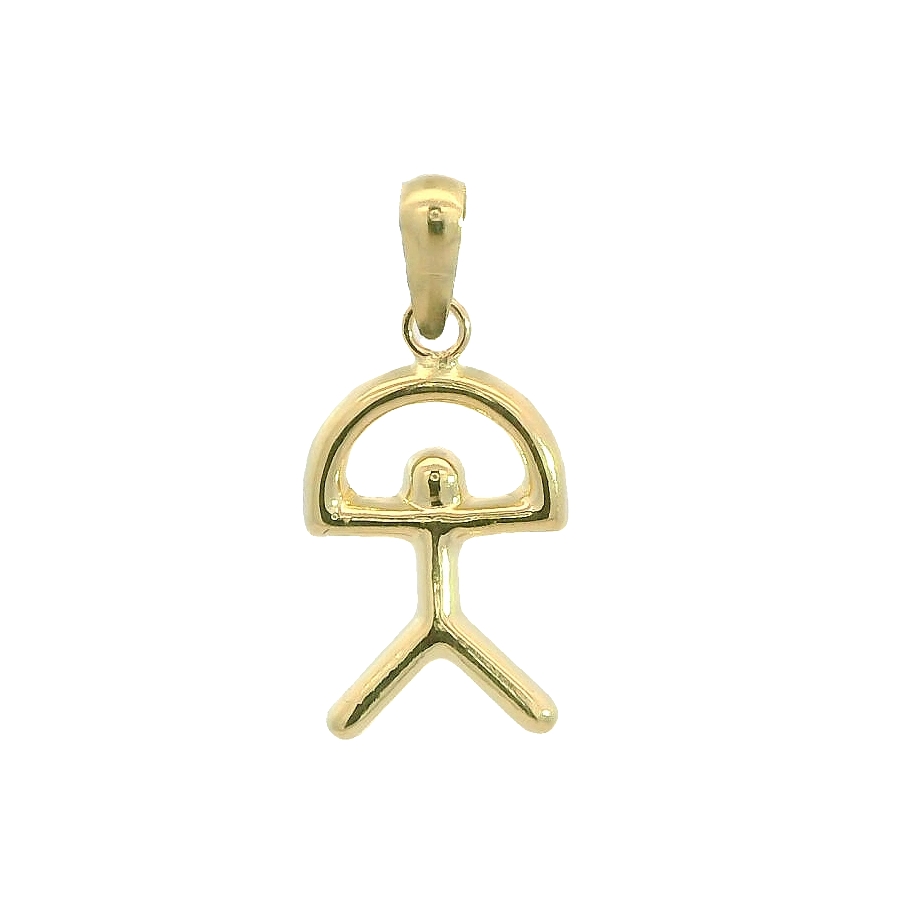 Colgante silueta indalo Almeria de 15mm.x10mm. en oro de 18k
