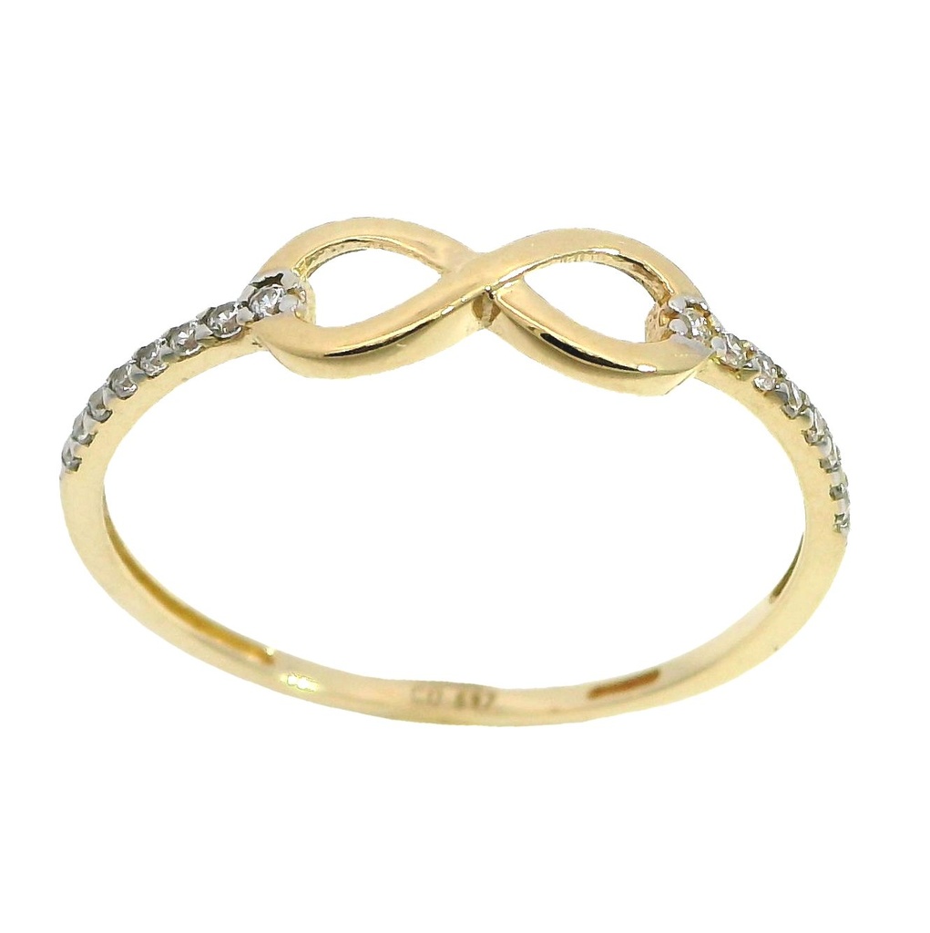 Anillo con infinito y circonitas oro 18k