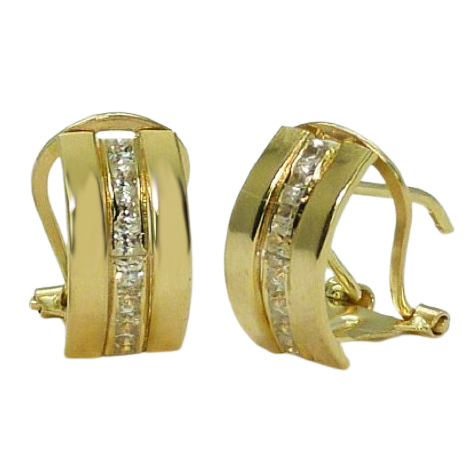 Pendientes bandas circonitas oro 18k