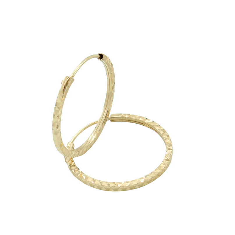 Aros de tubo cuadrado de 10x2mm. en oro de 18k
