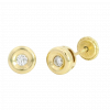 Pendientes chaton de 5mm.con diamante en oro de 18k