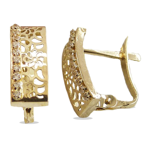 Pendientes calados con circonitas oro de 18k