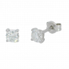 Pendientes de diamante 4mm. con garras oro blanco 18k