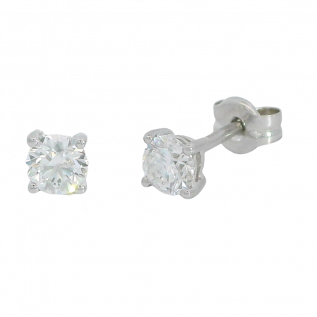 Pendientes de diamante 5mm. garras oro blanco 18k
