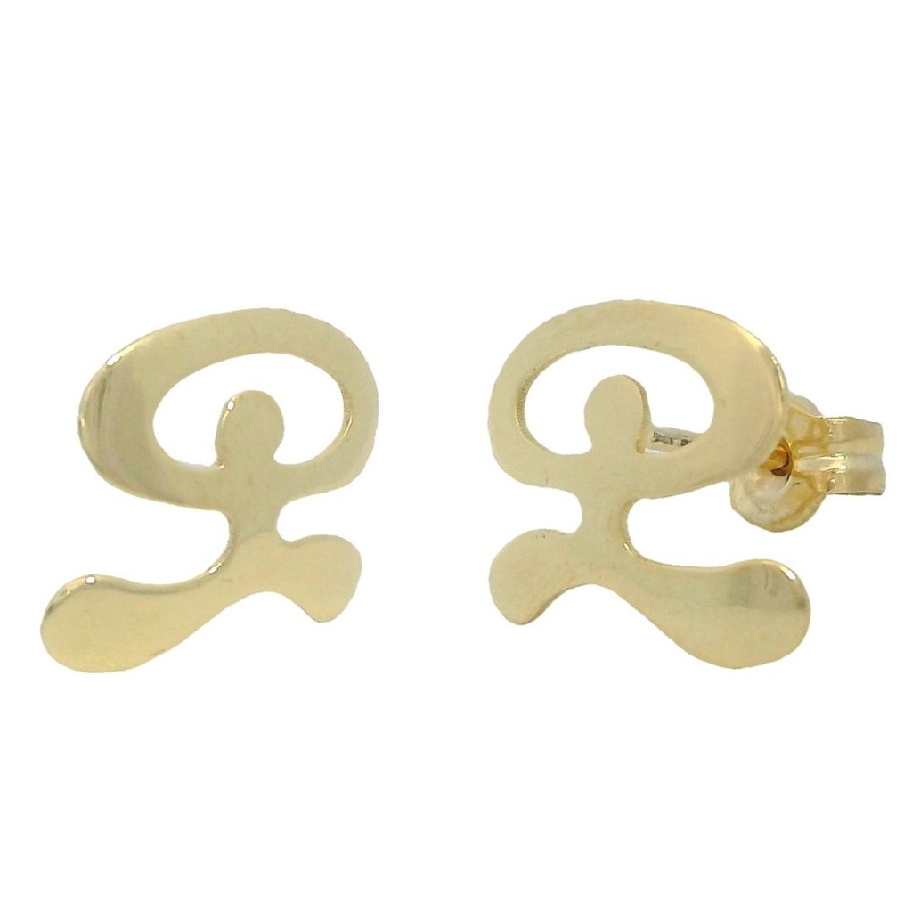 Pendientes con simbolo del indalo en oro de 18k