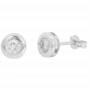 Pendientes chaton de 6mm.con diamante en oro blanco 18k