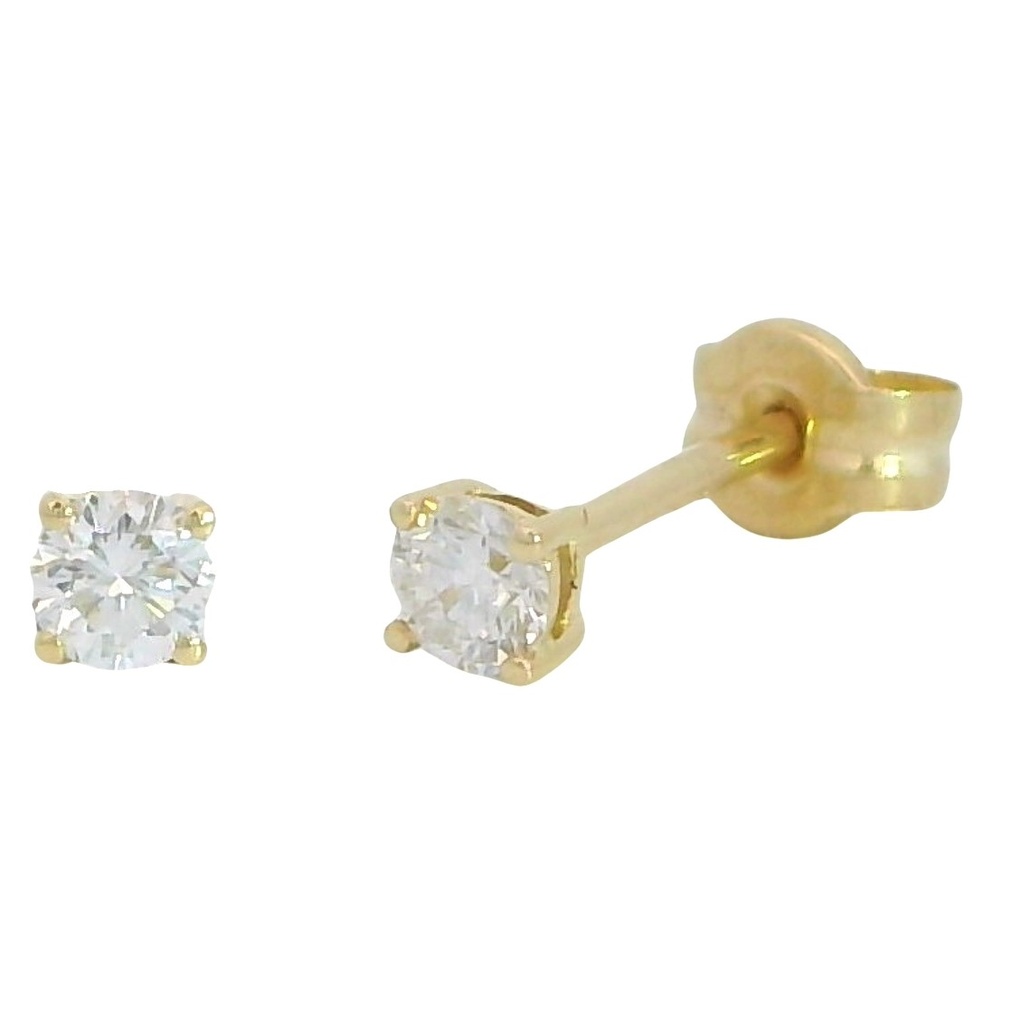 Pendientes de diamante 4mm. garras oro 18k