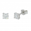 Pendientes de diamante 4mm. garras oro blanco 18k