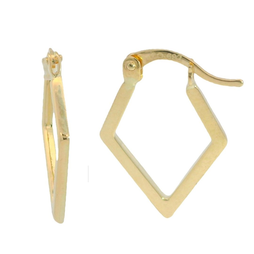 Aros forma de rombo 22x15x1'5MM. oro 18k
