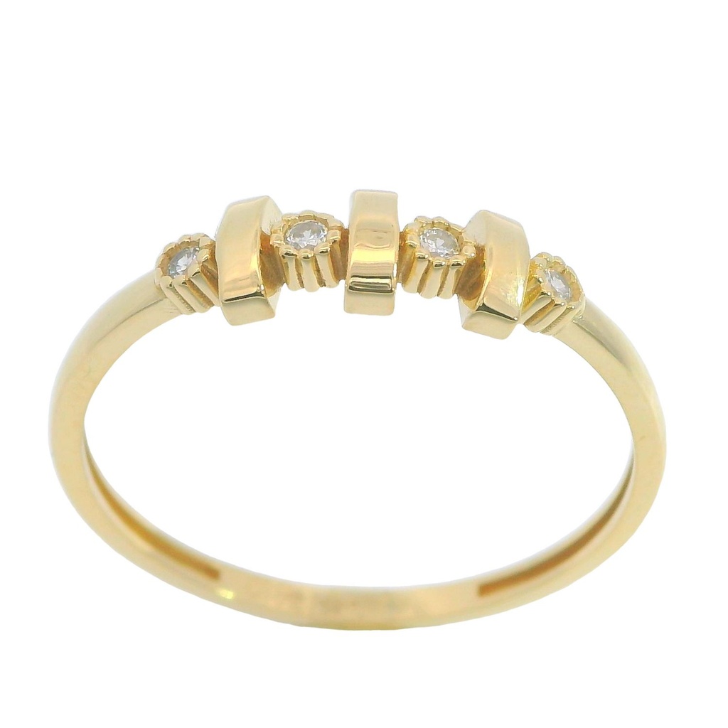 Anillo piedras con separadores en oro de 18k