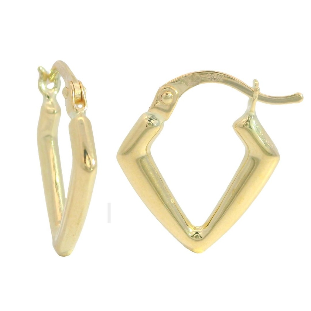 Aros forma de rombo 7x15x1'5MM. oro 18k