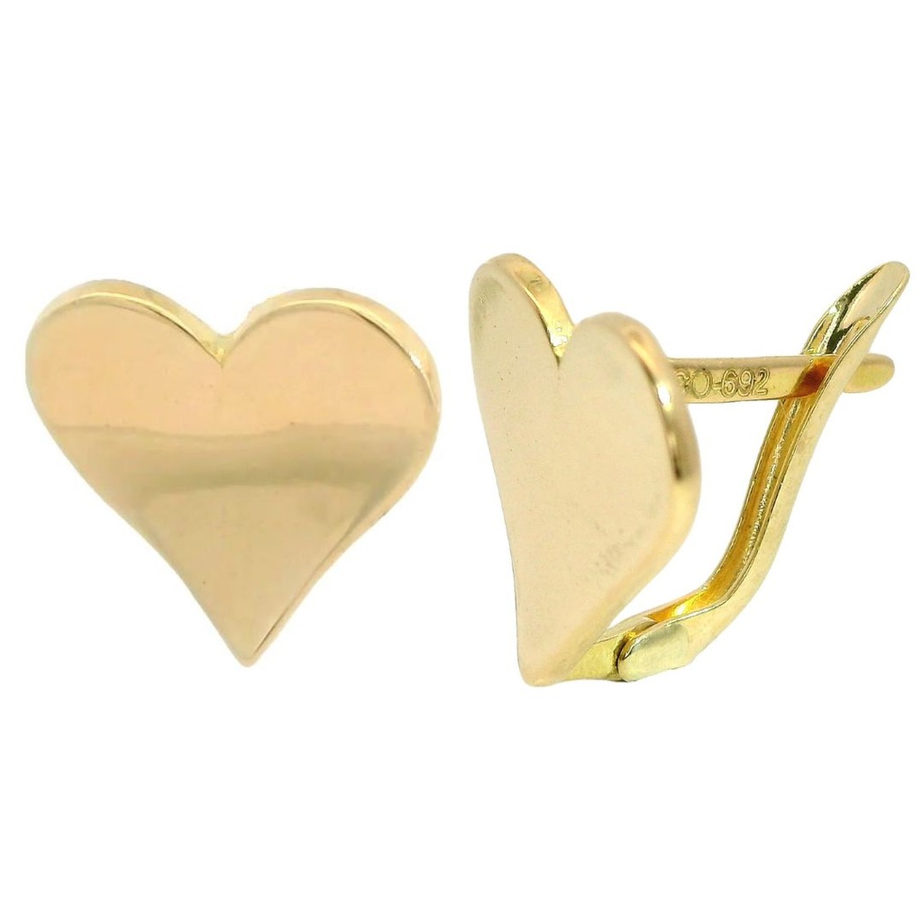 Pendientes con forma de corazon en oro de 18k