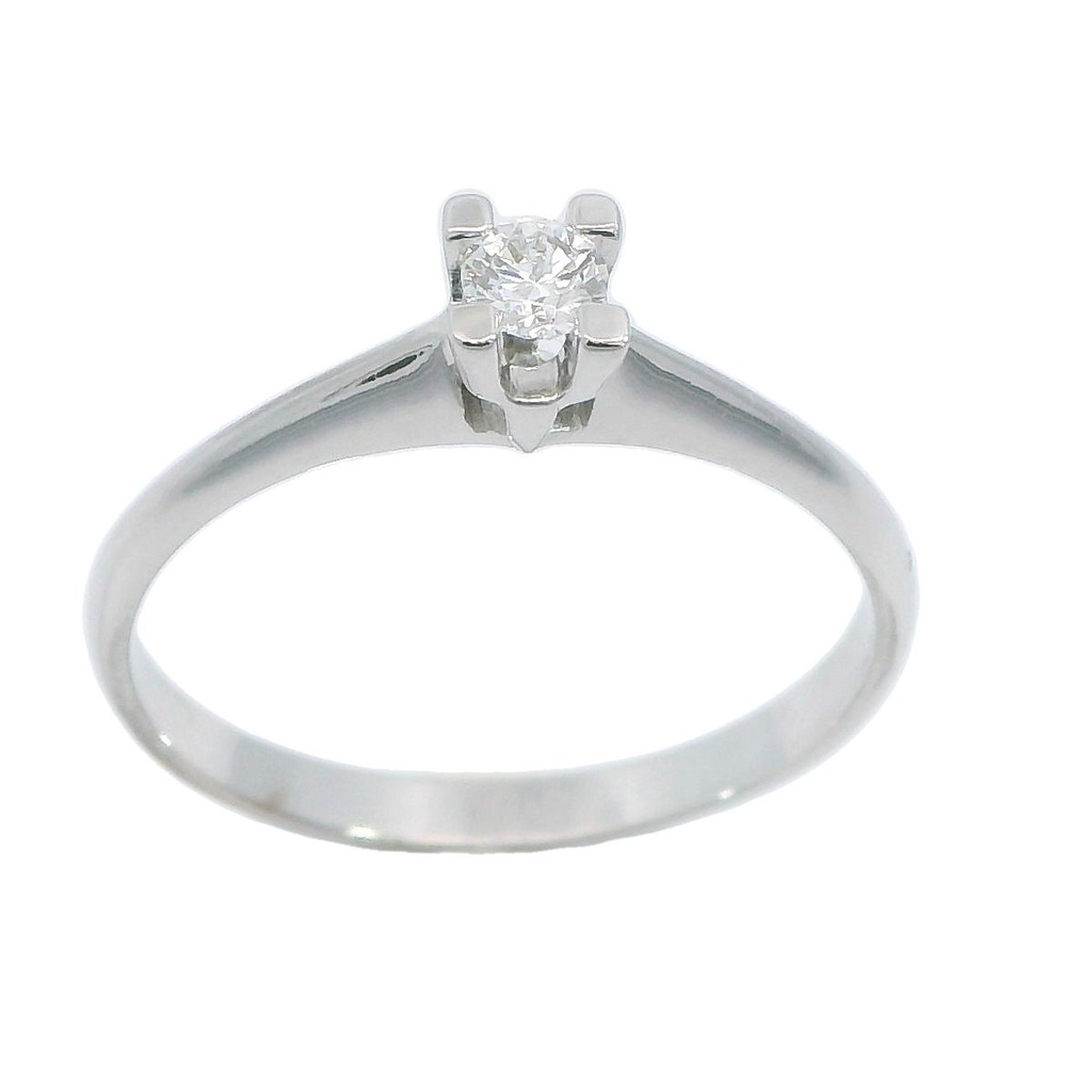 Anillo solitario con diamante 3mm. oro blanco 18k