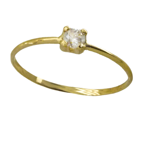Anillo solitario circonita oro 18k