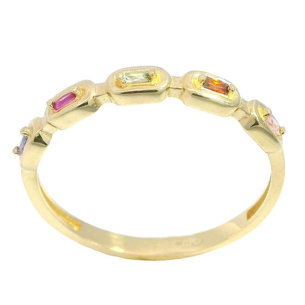 Anillo piedras boceladas en oro de 18k