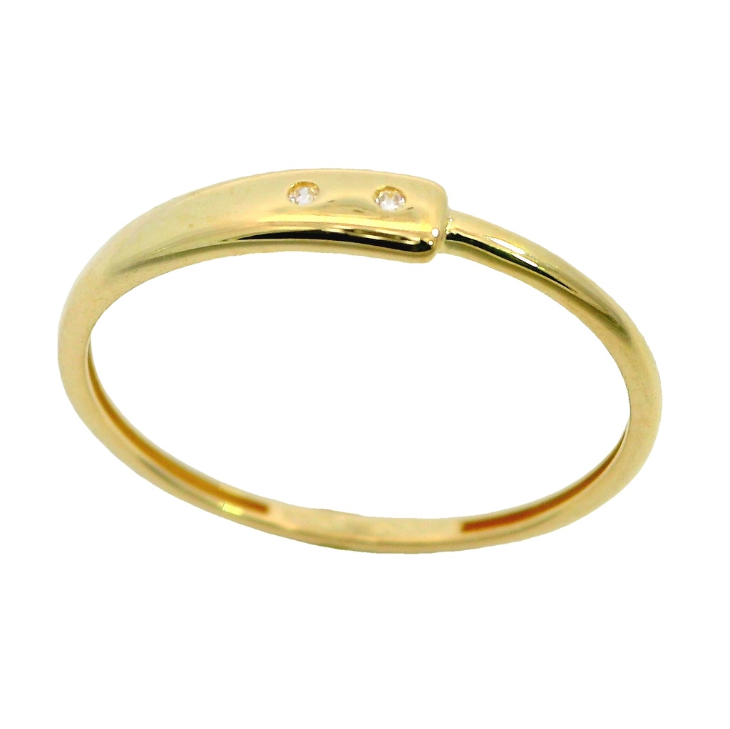 Anillo banda con circonitas en oro de 18k