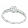 Anillo flor con diamantes oro blanco de 18k