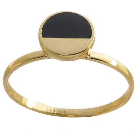 Anillo esmalte negro oro 18k