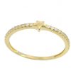 Anillo estrella y circonitas en oro de 18k