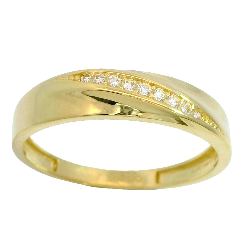 Anillo con bandas de circonitas en oro de 18k