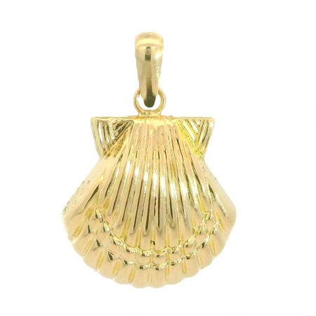 Colgante concha compostelana de 18x15mm. en oro de 18k