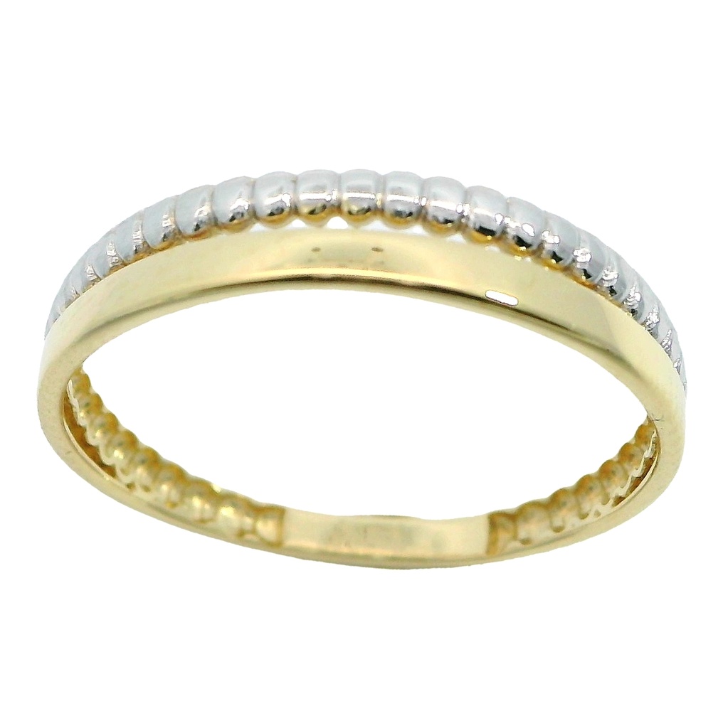 Anillo doble aro en bicolor en oro de 18k