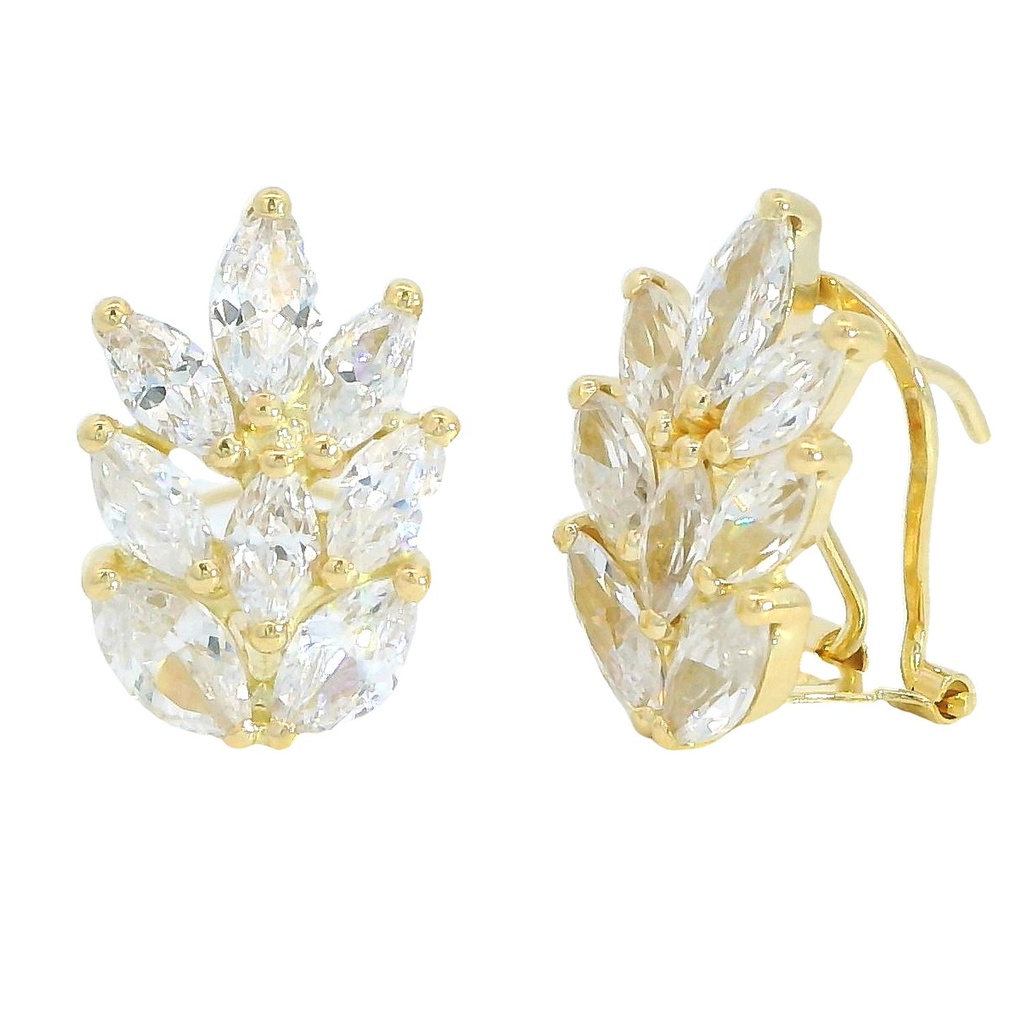 Pendientes espigas circonitas oro de 18k
