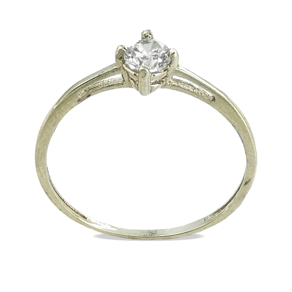 Anillo solitario con circonita oro blanco 18k