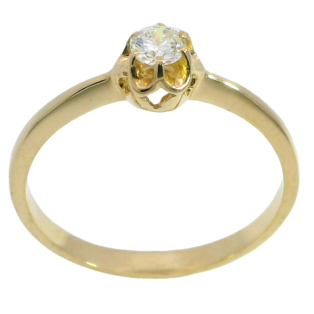 Anillo solitario con diamante 3mm. oro 18k