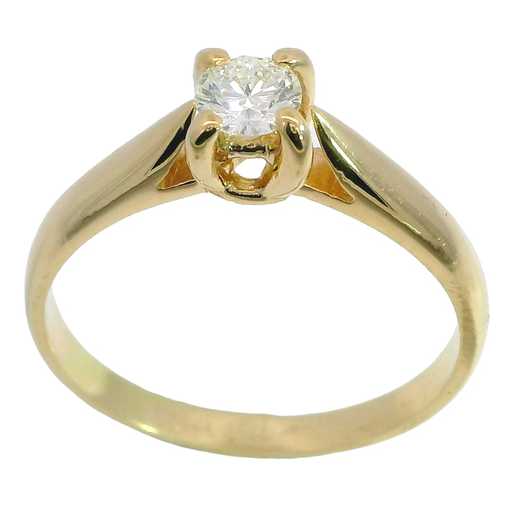Anillo solitario con diamante 3,5MM. oro 18k