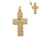Colgante guarda cenizas cruz tallada 16x33mm. oro 18k