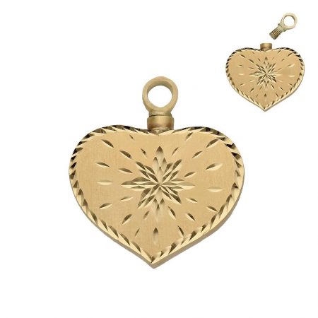 Colgante guarda cenizas corazón tallado 24x27mm. oro 18k